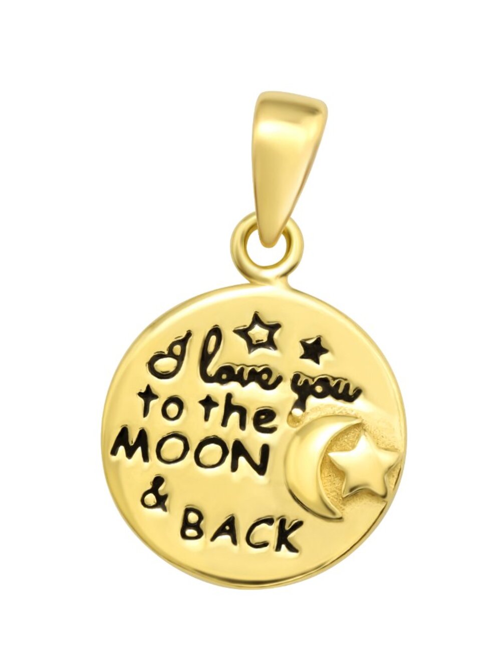 14K Gold Vermeil Moon Pendant